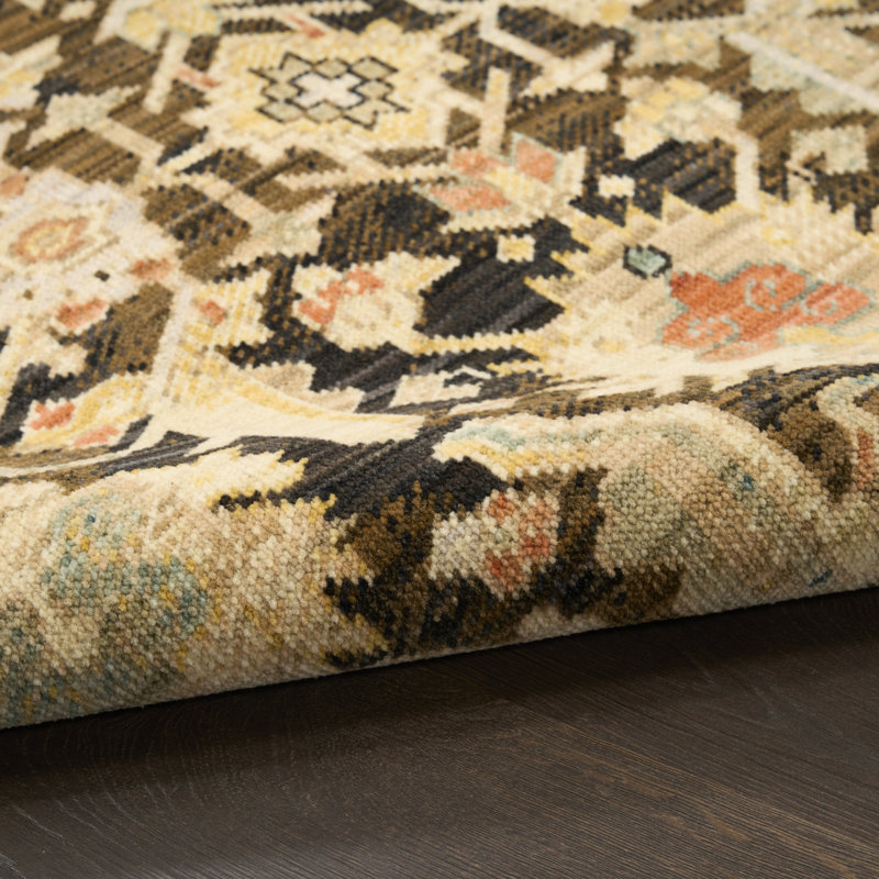 Tharun 2'4" x 12' Mocha Multicolor Vintage Indoor Rug, Runner 2'4" x 12', Mocha Multicolor