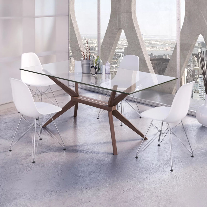 Eiffel Chair With Chrome Base, White