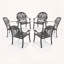 Ensemble de chaises de patio en aluminium coulé 6 pièces avec design empilable