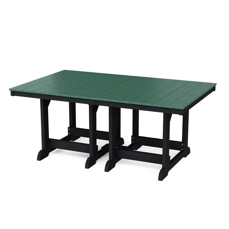 Table de salle à manger 44 "x 72" Heritage, Vert gazon / Noir