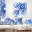 Oreiller imprimé floral à motif floral fractal bleu clair