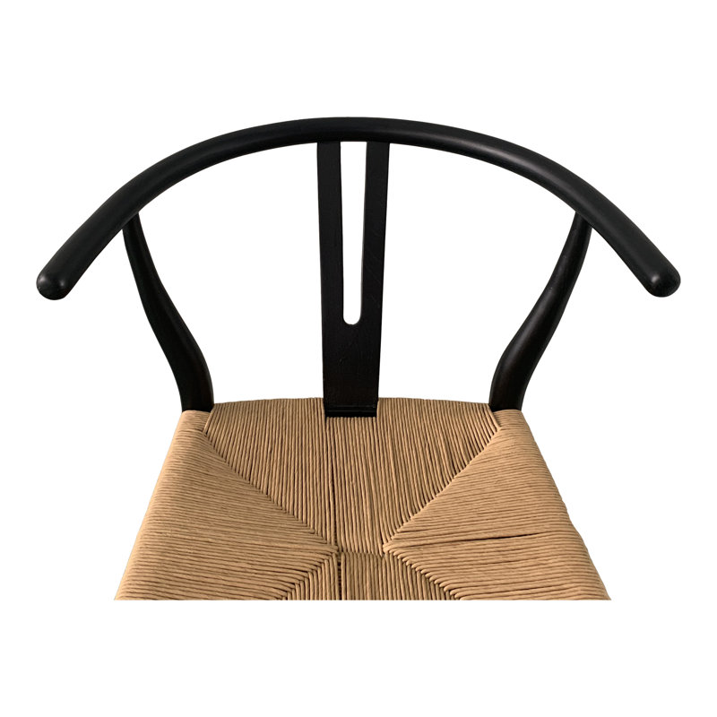 Tabouret de bar et de comptoir Albarado, Tabouret de comptoir (siège d'une hauteur de 26 p, Naturel / Noir