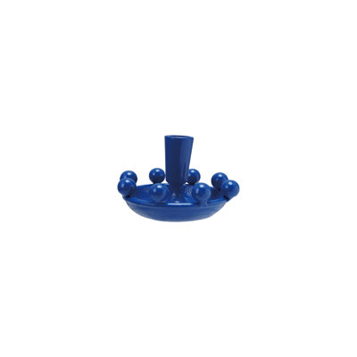 Cast Metal Taper Holder With Orbs