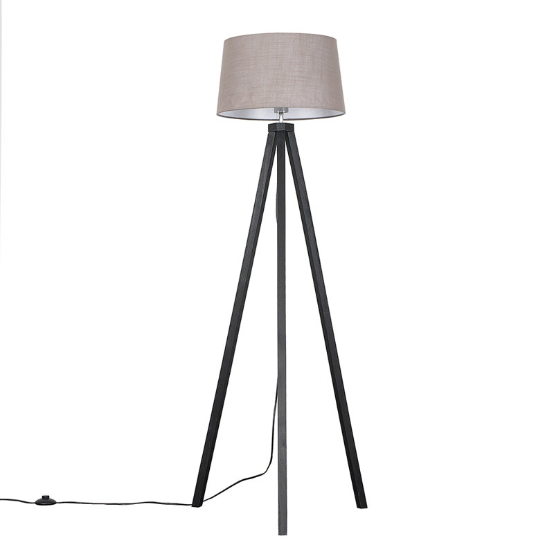 Mejias 148cm Floor Lamp, No, Dark Grey, Black