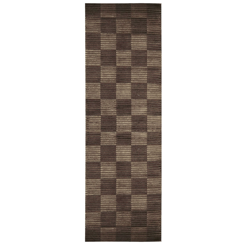 Hand-Knotted High-Quality Black Runner