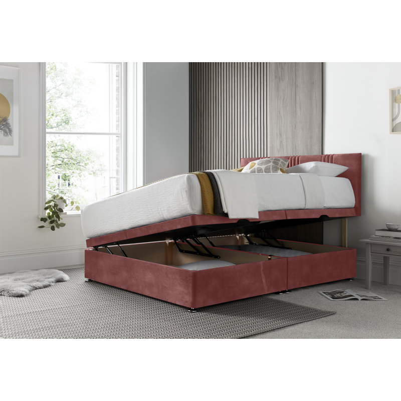 New Empire Conistan Divan Ottoman with Headboard on Struts, Kingsize (5'), Pink