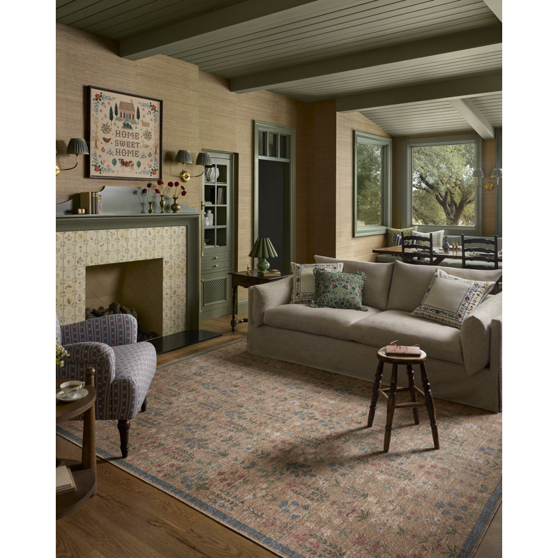 Rifle Paper Company x Loloi Edinburgh Wheat / Multi  Area Rug, Rectangle 5' x 7'6"