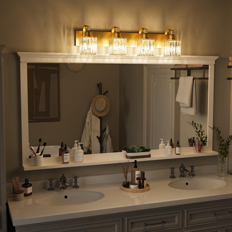 Modern Crystal Bathroom Vanity Lights, Gold