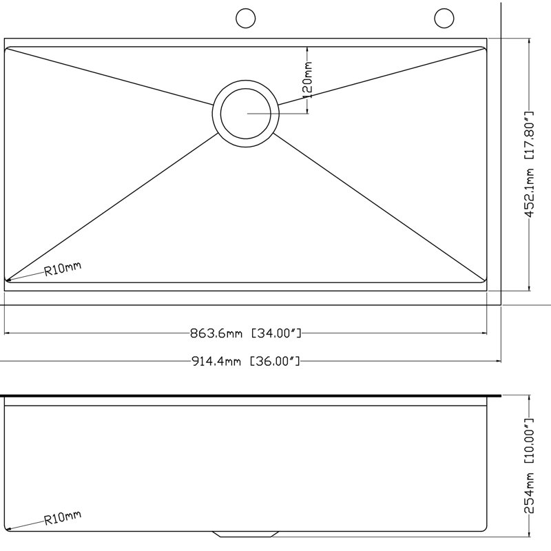 36Inch Black Stainless Steel Workstation Sink - 16 Gauge With Wear Resistance And X-Shaped Drainage System Kitchen Sound Insulation Space Optimization