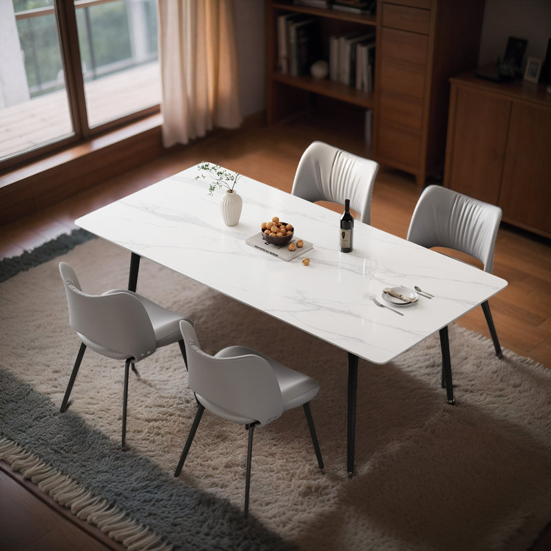 Ensemble de table de salle à manger 70,8 po New White