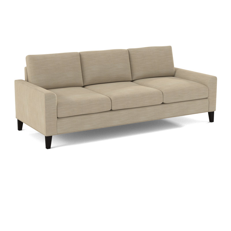Madison 84" Square Arm Sofa with Reversible Cushions, Ridgecrest Putty Basketweave