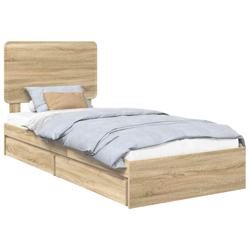 Bed, Sonoma Oak, European Single (90 x 200 cm)