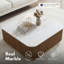 Table basse carrée en marbre avec base dorée Kirtin-309544075