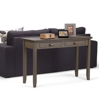 Artisan 46"W Solid Wood Transitional Sofa Table with 2 Drawers and Angle-Edged Top