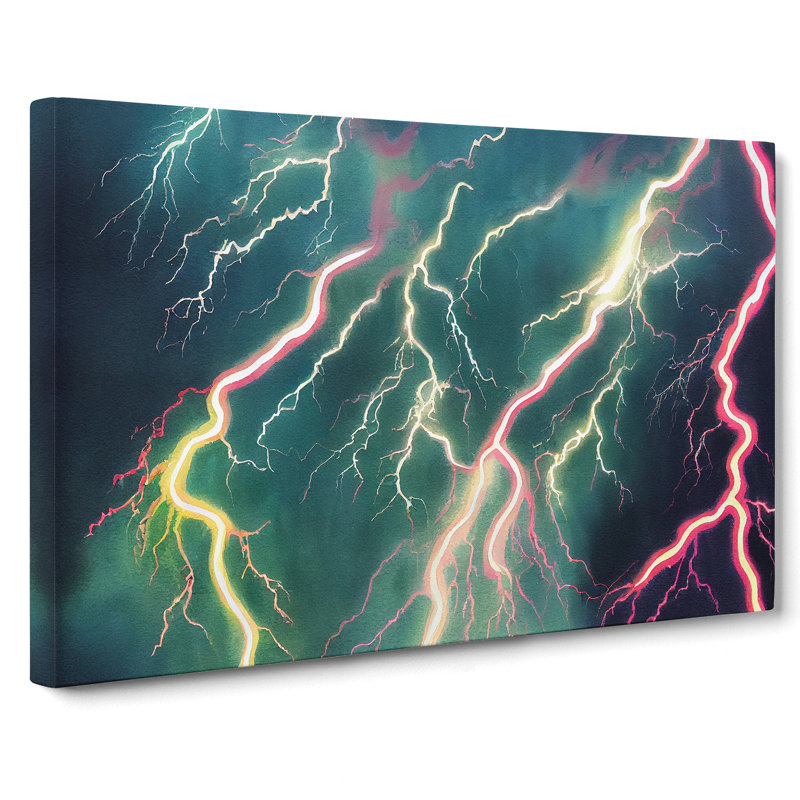 Evolving Lightning Bolt - Wrapped Canvas Print, 35cm H x 50cm W x 3cm D