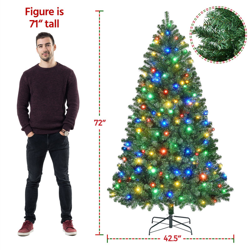 Arbre de Noël illuminé avec 9 lumières DEL multicolores