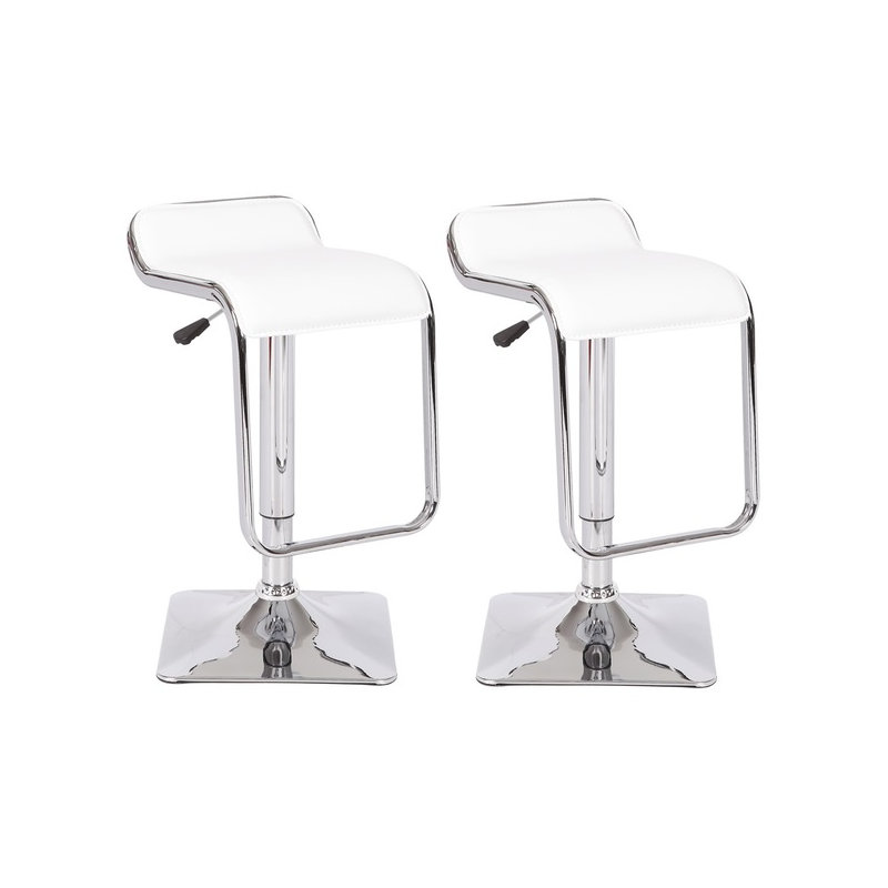 Tabouret tournant à hauteur réglable Alamin, Blanc