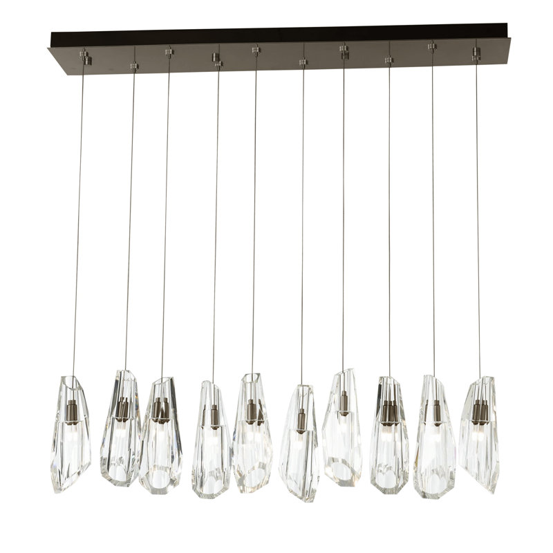 Luma 10 - Light Crystal Pendant, Dark Smoke, 130" H