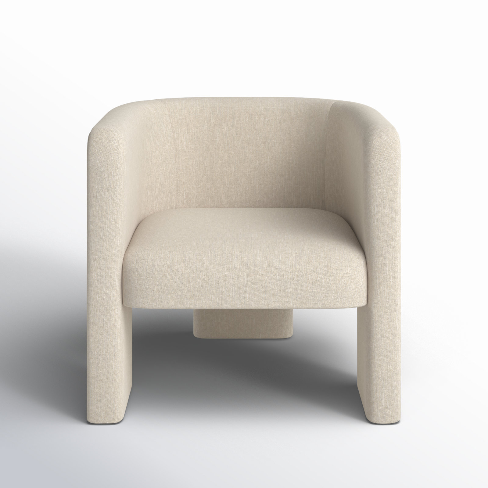 Ellum Upholstered Barrel Chair, Beige Linen