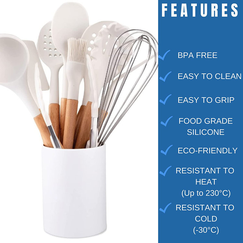 Ensemble 11 pièces d'ustensiles de cuisine assortis