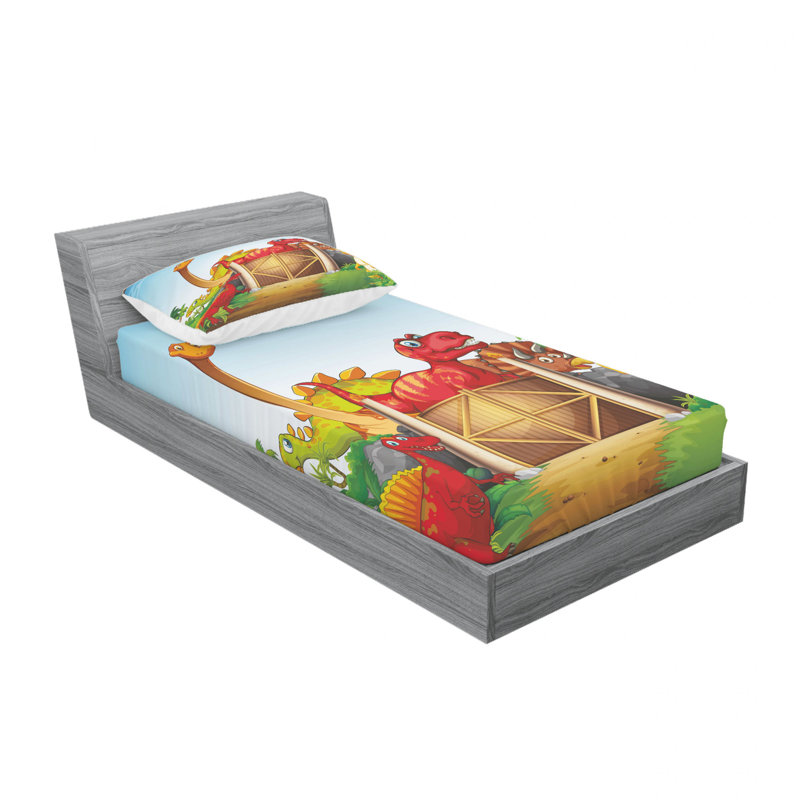 Ensemble de draps Coon Dinosaurs in a Dino, Ensemble de draps pour lit simple TG avec drap-hou