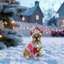 Décoration de Noël festive bouledogue français (pile incluse)-1387761296