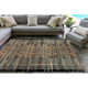 Sesena Striped Machine Made Flatweave  Polypropylene Indoor / Outdoor Area Rug in Black/Yellow/Red
