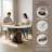 Amberly Luxury Modern Round Sintered Stone Dining Table Solid Wood Pedestal Kitchen Table For 4, One-step Installation-517018180-519123971
