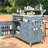 Style Outdoor Storage Island With Adjustable Shelves And Magnet Design 43.1" Tall Kitchen Cart Removable Gas Tank Space-1150227900