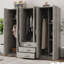 Rangement pour garde-robe en bois à 6 portes avec 6 grands tiroirs-1353988657