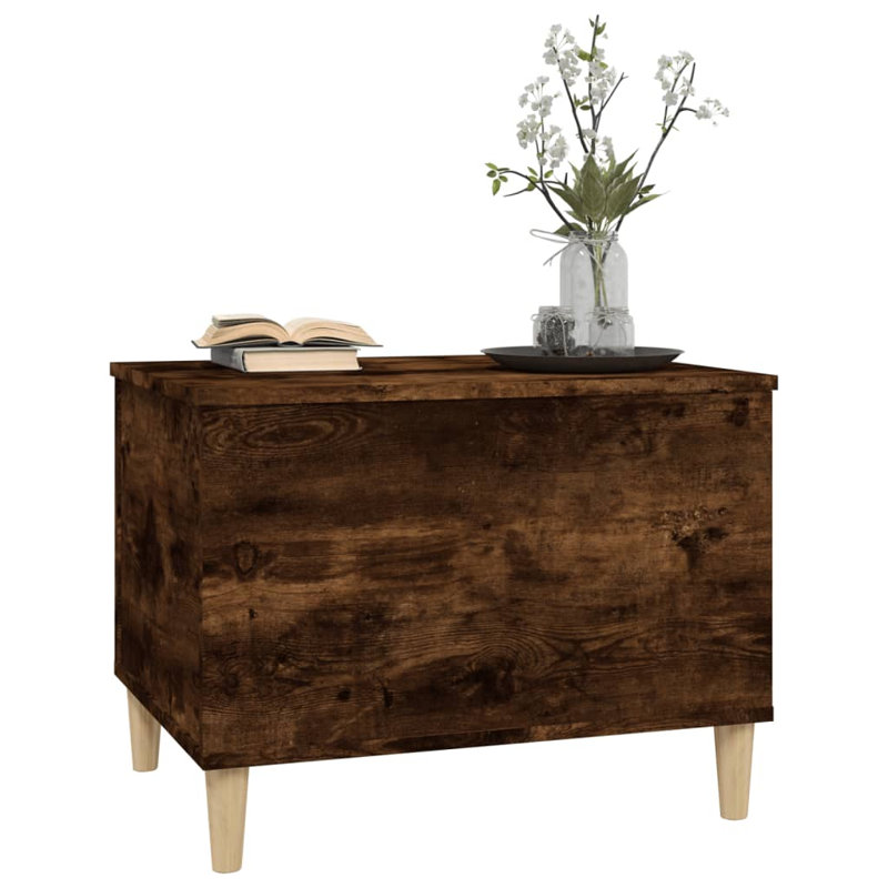 Kishaun Lift Top Four Leg Coffee Table with Storage, 45cm H x 60cm W x 44.5cm D, Smoked Oak