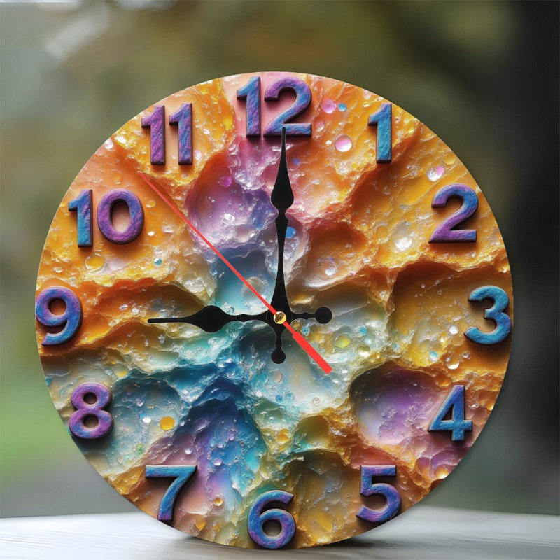 Horloge à chiffres avec texture irisée