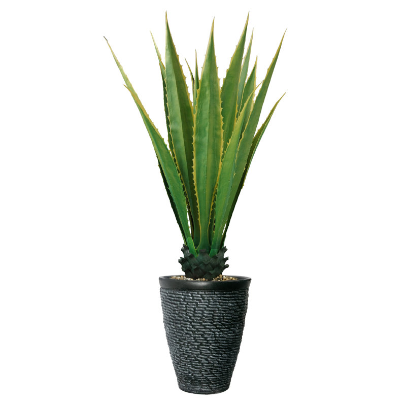Plante grasse artificielle en pot 68 po Panama, H 68 po x l 30 po x P 30 po, Vert / jaune