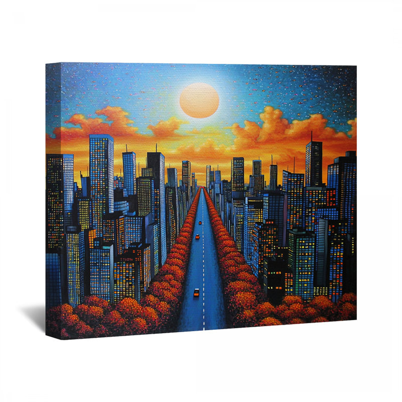 Toile urbaine Cityscape - décoration murale urbaine, H 24 po x l 36 po