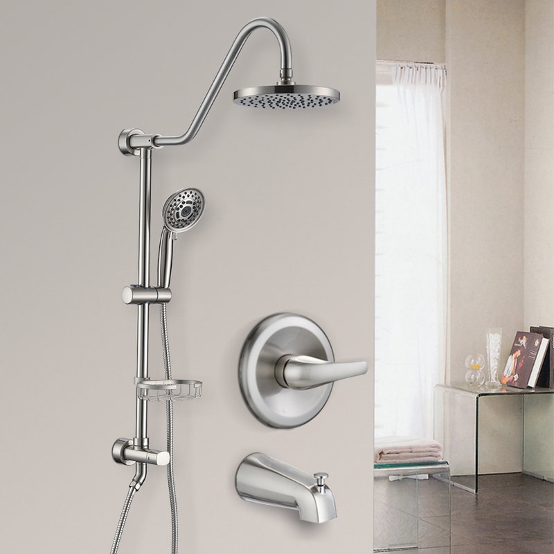 Pomme de douche 8 po avec douchette et douchette - Système de douche complet