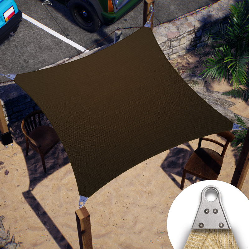 Reinforced Super Ring 12' x 16' Rectangle Shade Sail, Brown