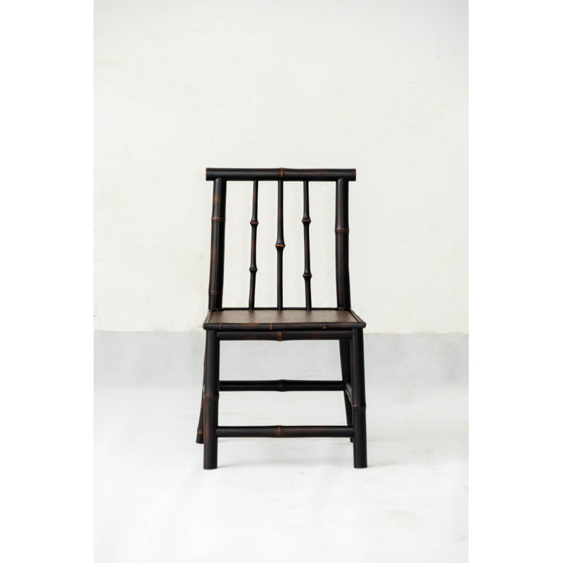Petit fauteuil en bambou naturel, chaise d'appoint sans accoudoirs fabriquée à la main pour la décoration intérieure