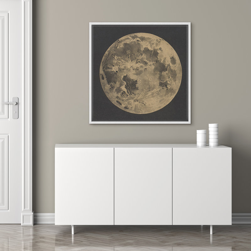 Full Moon, 16" H x 16" W, White Floater Frame