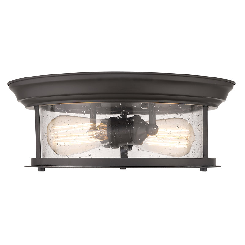 Plafonnier encastré 2 lumières Canale, Bronze, H 5,5 po x l 13,5 po x P 13,5 po