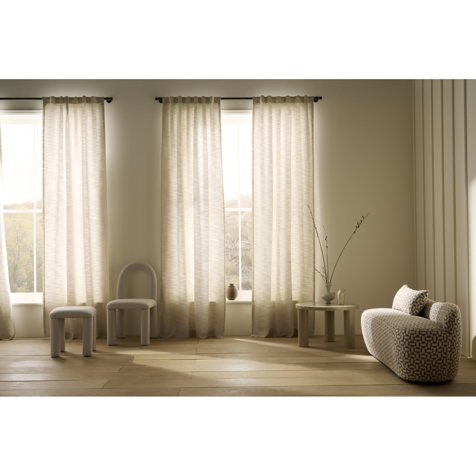Tecoma Room Darkening Curtain, 50" W x 120" L, Putty