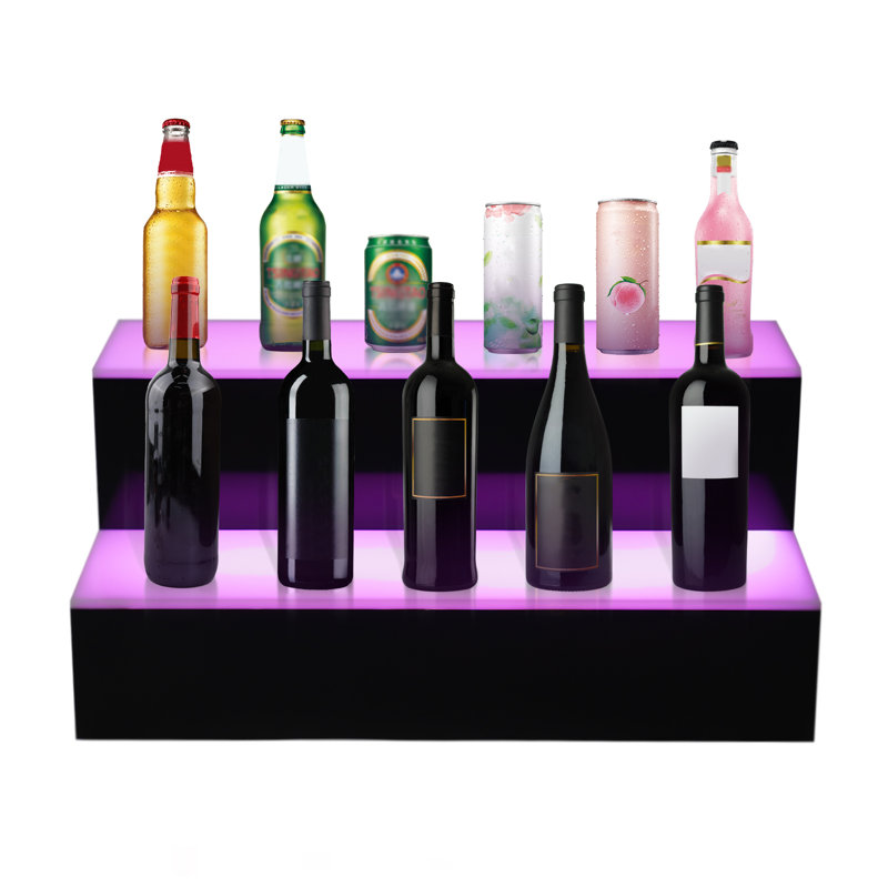 Présentoir à vin lumineux à DEL en acrylique avec télécommande