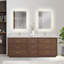 Meuble-lavabo double autoportant 84 po avec plateau en quartz Calacatta Porto-451348586-451400898