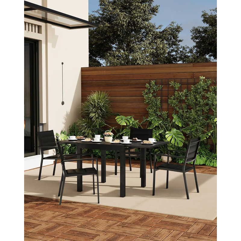 Outdoor Lounge Chair, Black