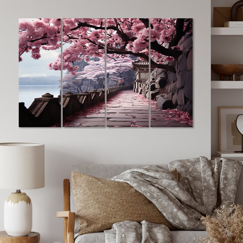 Ensemble de 4 pièces de sentier japonais sur toile Japon Art