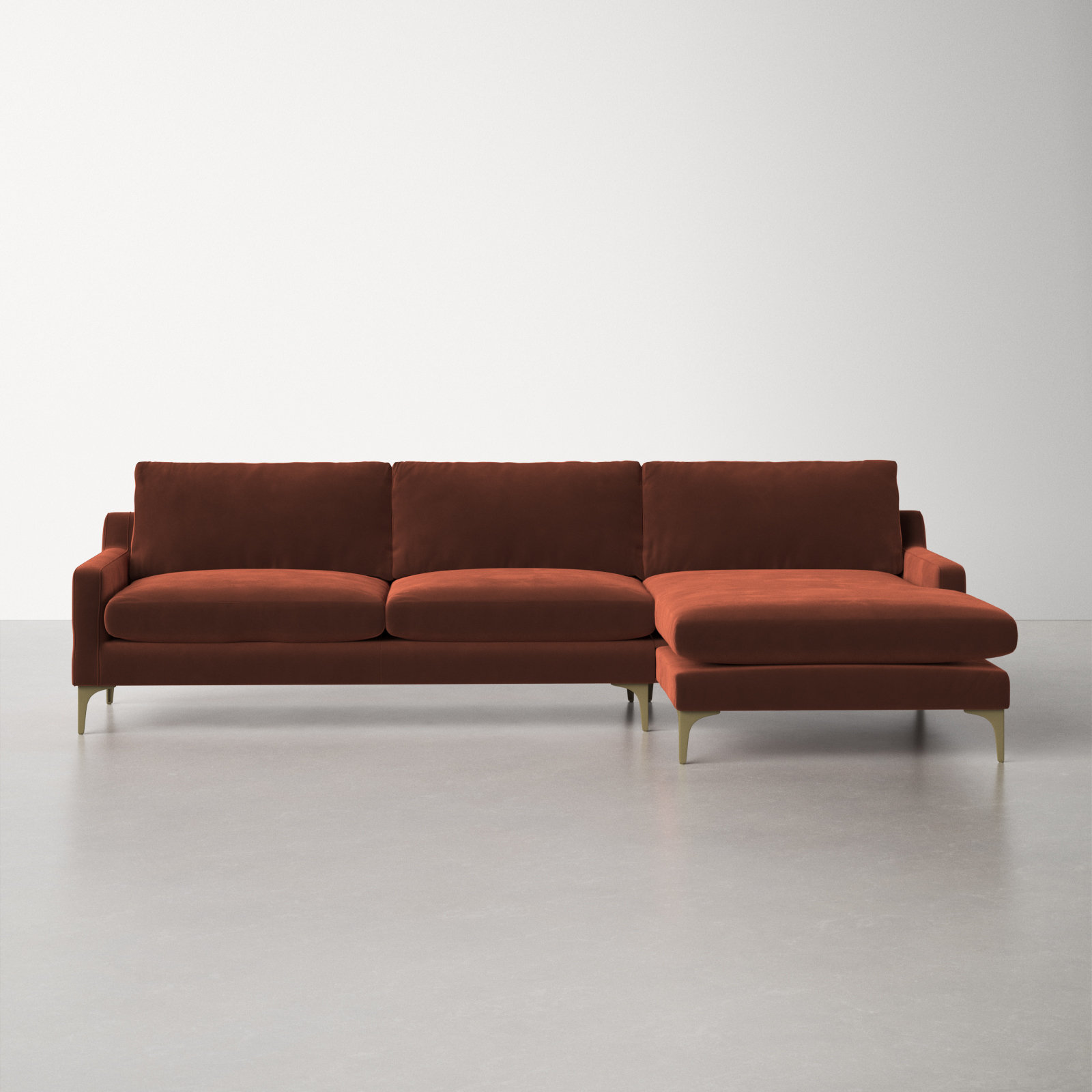 Tesse 119″ Wide Velvet Sofa & Chaise