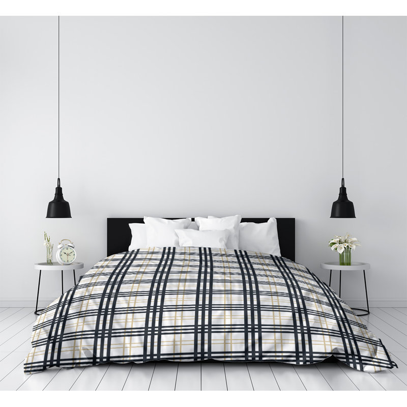 Housse de couette en microfibre New Orleans Football Luxury, Housse de couette simple TG, Blanc / vieil or / noir