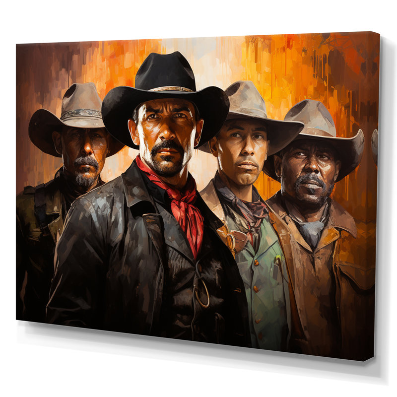 "Western Frontier Vigilantes Cowboys II", reproduction d'art sur toile, 34" H x 44" W, Toile tendue