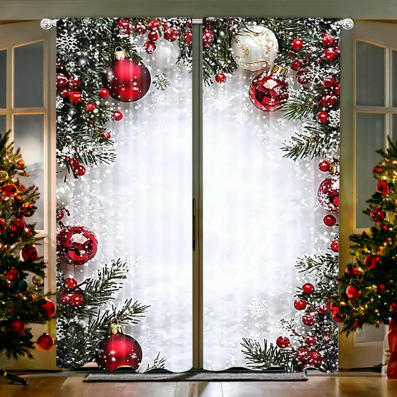 Rideaux de Noël en polyester, C