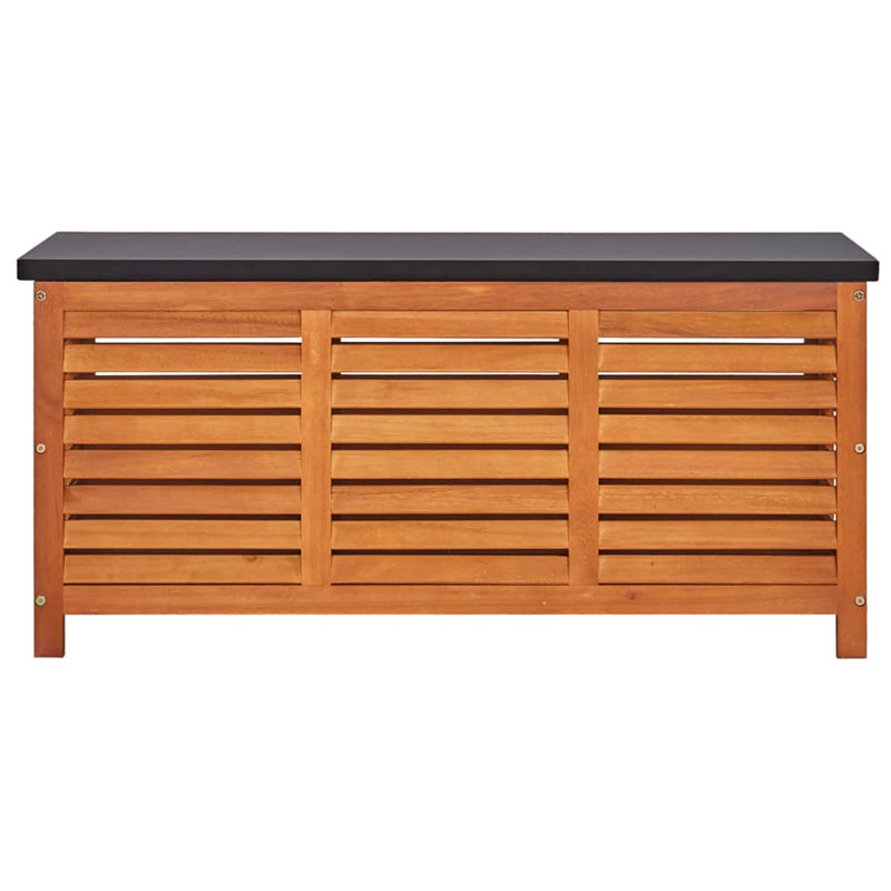 Rosalind Wheeler Cypher 117 cm W 190 L Eucalyptus Solid Wood Deck Box