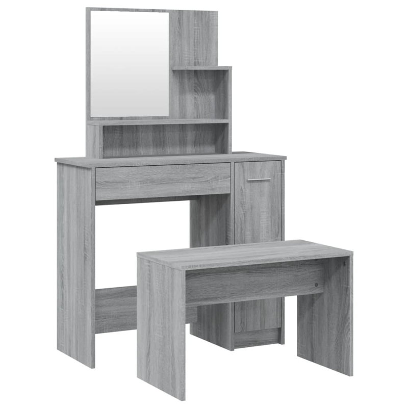 Libaan Dressing Table with Mirror, Grey Sonoma